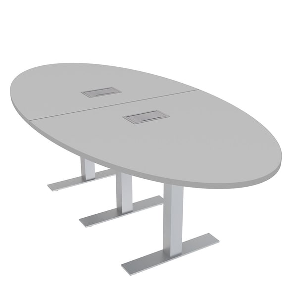 45 in W, 96 in L, 29 in H, Engineered Wood Top, Grey